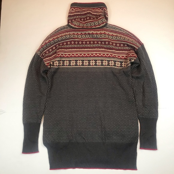 AVALANCHE Gray Cowl neck Sweater NORDIC Small Red - Picture 5 of 9